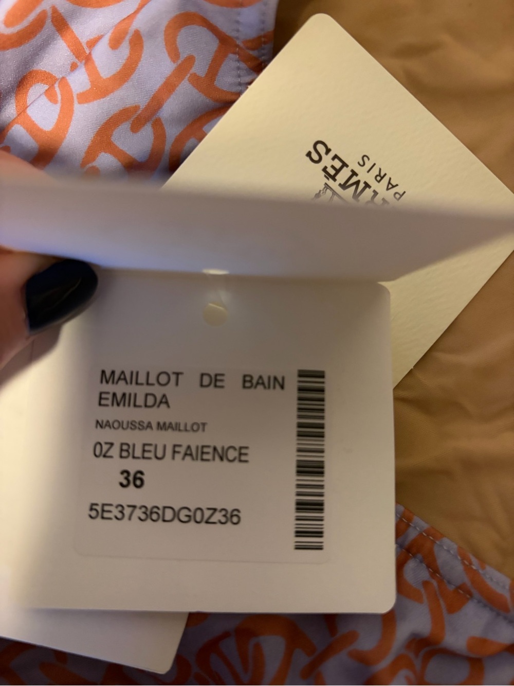 Hermes One-Shoulder Patterned Swimsuit Size 36 Swim - Picture 4 of 8